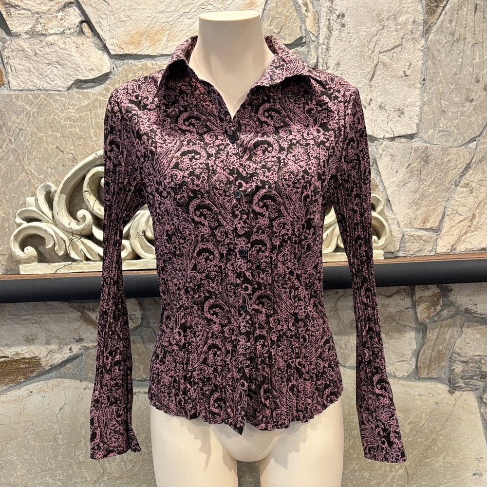 Fred David Purple Paisley Blouse